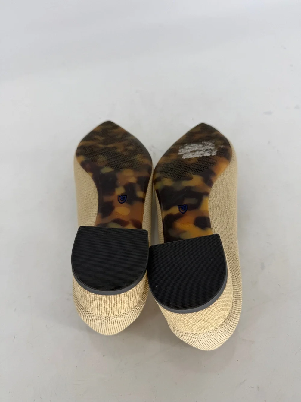 Rothy's Sandstone Pointed Heels with Blue Trim Women’s Size 8.5